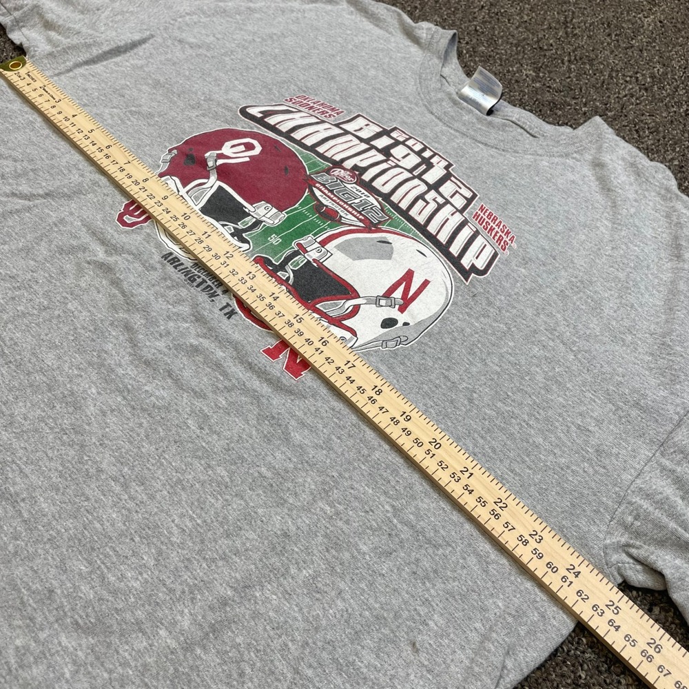 Step Ahead 2010 Big 12 Championship Oklahoma vs Nebraska T-Shirt Gray 2XL - Picture 5 of 6